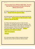 American Red Cross CPR Quiz 2025&sol; 2026 &ndash; Practice  Test with Correct Answers and Key Life-Saving  Skills&vert;&vert;Latest Exam&excl;&excl;&excl;