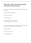 NSG 1125 - Exam I Practice Questions correctly answered to pass