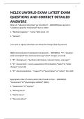 NCLEX UWORLD EXAM LATEST EXAM  QUESTIONS AND CORRECT DETAILED ANSWERS
