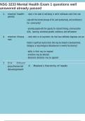 NSG 3233 Mental Health Exam 1 questions well answered already passed
