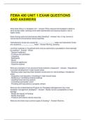 FEMA 480 UNIT 1 EXAM QUESTIONS AND ANSWERS 