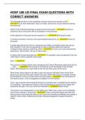 HOSP 180 UD FINAL EXAM QUESTIONS WITH CORRECT ANSWERS