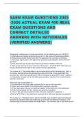 SAEM EXAM QUESTIONS 2025  -2026 ACTUAL EXAM 400 REAL  EXAM QUESTIONS AND  CORRECT DETAILED  ANSWERS WITH RATIONALES  &lpar;VERIFIED ANSWERS&rpar;