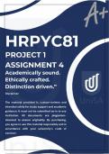 HRPYC81 ASSIGNMENT 4 PROJECT 1 LITERATURE REVIEW *COMPLETE ANSWERS* DUE DATE OCTOBER 2025 (BEST ANSWERS FOR THIS ASSIGNMENT)