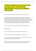 AZURE ADMINISTRATOR ASSOCIATE &lpar;AZ-104&rpar; STUDY STACK EXAM QUESTIONS & DETAILED CORRECT SOLUTIONS