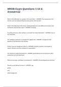 HROB Exam Questions 1-10 & Answers