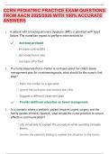  CCRN PEDIATRIC PRACTICE EXAM QUESTIONS FROM AACN 2025&sol;2026 WITH 100&percnt; ACCURATE ANSWERS