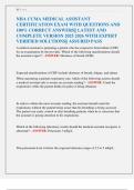 NHA CCMA MEDICAL ASSISTANT  CERTIFICATION EXAM WITH QUESTIONS AND  100&percnt; CORRECT ANSWERS&vert;&vert; LATEST AND  COMPLETE VERSION 2025 2026 WITH EXPERT  VERIFIED SOLUTIONS&vert;&vert; ASSURED PASS