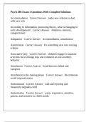 Psych 289-Exam 2 Questions With Complete Solutions