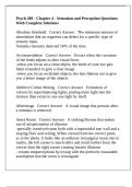 Psych 289 - Chapter 4 - Sensation and Perception Questions With Complete Solutions