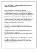 Psych 289 Chapter 8 &lpar;Language and Thought&rpar; Questions With Complete Solutions