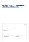 NSG 6006 PRACTICE QUESTIONS WITH 100&percnt; CORRECT ANSWERS&excl;&excl;