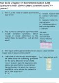 Nur 3330 Chapter 47 Bowel Elimination EAQ Questions with 100&percnt; correct answers rated A&plus; passed