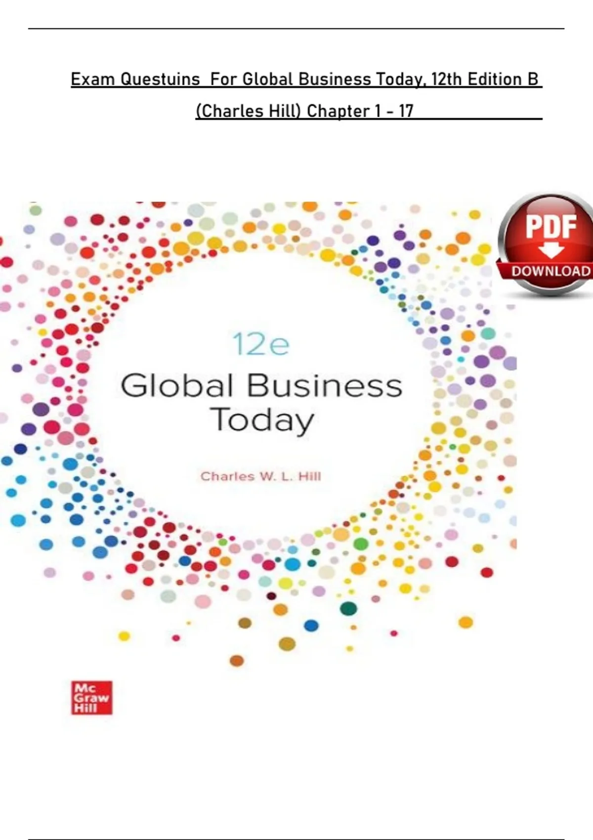 Global Business Today 12th Edition Exam Questions PDF | Charles Hill ...