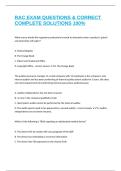 RAC EXAM QUESTIONS & CORRECT COMPLETE SOLUTIONS 100&percnt;