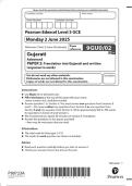   2025 Pearson Edexcel Level 3 GCE 9GU0&sol;02 Gujarati Advanced PAPER  2&colon; Translation into Gujarati and written response to works 