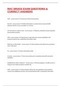 RAC DRUGS EXAM QUESTIONS & CORRECT ANSWERS