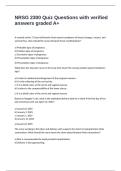 NRSG 2300 Quiz Questions with verified answers graded A&plus;