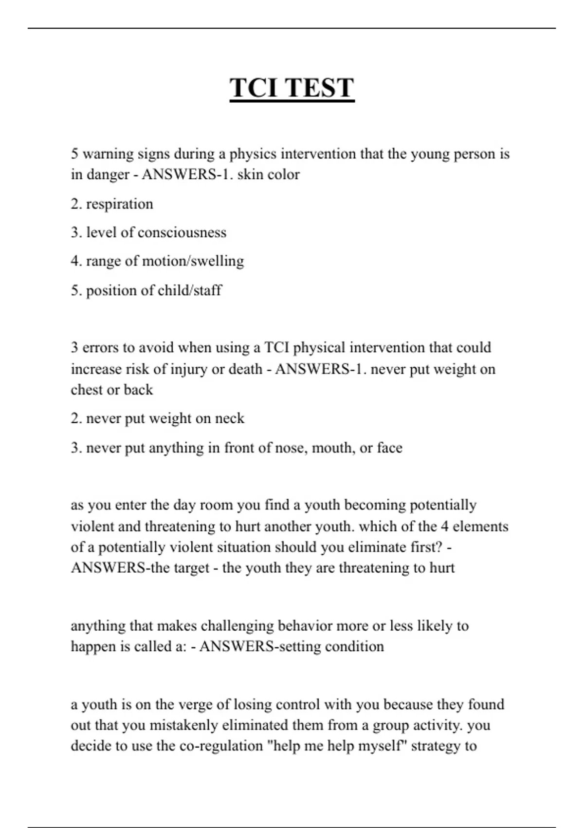 Tci Questionnaire.pdf TCI TEST QUESTIONS AND ANSWERS 2025 - TCI - Stuvia US