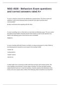 NSG 4530 - Behaviors Exam questions and correct answers rated A&plus;