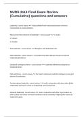NURS 3113 Final Exam Review &lpar;Cumulative&rpar; questions and answers