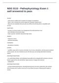 NSG 3113 - Pathophysiology Exam 1 well answered to pass