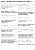 Test 2&colon; ASM 275 Questions And Answers Rated A&plus;