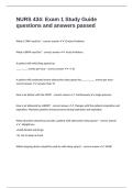 NURS 434&colon; Exam 1 Study Guide questions and answers passed