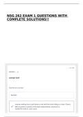 NSG 262 EXAM 1 QUESTIONS WITH COMPLETE SOLUTIONS&excl;&excl;