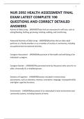 NUR 2092 HEALTH ASSESSMENT FINAL EXAM LATEST COMPLETE 100 QUESTIONS AND CORRECT DETAILED ANSWERS