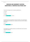 EROSION AND SEDIMENT CONTROL QUESTIONS & VERIFIED SOLUTIONS 2025
