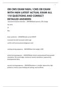 OB CMS EXAM NGN &sol; CMS OB EXAM WITH NGN LATEST ACTUAL EXAM ALL 110 QUESTIONS AND CORRECT DETAILED ANSWERS
