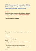 ATI RN Pharmacology Proctored Exam 2025 &vert; 100 Verified Practice Questions with Answers&comma; Detailed Rationales & Examiner Notes GRADED A&plus; Examiners note on why the questions is frequently tested and why you are likely to find it in your next ATI RN PHARMACOL