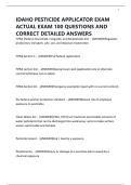 IDAHO PESTICIDE APPLICATOR EXAM ACTUAL EXAM 100 QUESTIONS AND CORRECT DETAILED ANSWERS