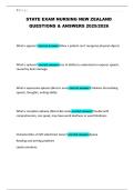 STATE EXAM NURSING NEW ZEALAND QUESTIONS & ANSWERS 2025&sol;2026