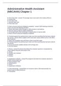 Administrative Health Assistant &lpar;NRCAHA&rpar; Chapter 1 Questions and Answers