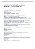 Administrative health assistant NRCAHA Certification Test Questions and Answers