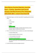 Texas Marine Terminal Operator Licensing  Exam &ndash; Practice  Questions And Correct  Answers &lpar;Verified Answers&rpar; Plus Rationales  2025&sol;2026 Q&A &vert; Instant Download Pdf