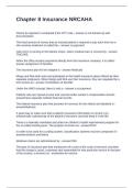 Chapter 8 Insurance NRCAHA Questions with Solutions and Answers