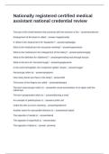 Nationally registered certified medical assistant national credential review questions with accurate answers