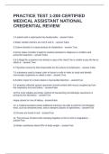 PRACTICE TEST 1-200 CERTIFIED MEDICAL ASSISTANT NATIONAL CREDENTIAL REVIEW QUESTIONS AND ANSWERS 