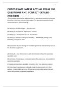 CHSOS EXAM LATEST ACTUAL EXAM 160 QUESTIONS AND CORRECT DETILED ANSWERS