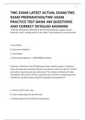 TMC EXAM LATEST ACTUAL EXAM&sol;TMC EXAM PREPARATION&sol;TMC EXAM PRACTICE TEST BANK 400 QUESTIONS AND CORRECT DETAILED ANSWERS