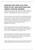 AMERICAN RED CROSS ACLS FINAL EXAM ACTUAL EXAM QUESTIONS AND CORRECT DETAILED ANSWERS