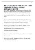 ESL CERTIFICATION EXAM ACTUAL EXAM 300 QUESTIONS AND CORRECT DETAILED ANSWERS
