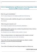 Ch 21&period; Rehabilitation and Restorative Care Questions with  Answers &lpar;100&percnt; Correct Answers&rpar; 