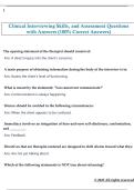 Clinical Interviewing Skills&comma; and Assessment Questions  with Answers &lpar;100&percnt; Correct Answers&rpar;
