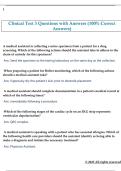 Clinical Test 3 Questions with Answers &lpar;100&percnt; Correct  Answers&rpar;