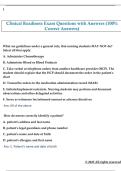 Clinical Readiness Exam Questions with Answers &lpar;100&percnt;  Correct Answers&rpar;