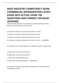 NATE INDUSTRY COMPETENCY EXAM COMMERCIAL REFRIGERATION LATEST EXAM 2025 ACTUAL EXAM 100 QUESTIONS AND CORRECT DETAILED ANSWERS